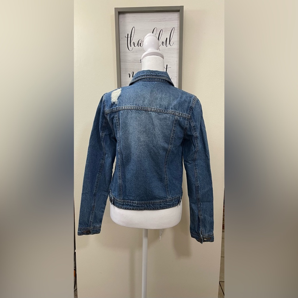 Highway Women’s Jean Denim Distressed Jacket Short Sz Small. - Picture 9 of 16